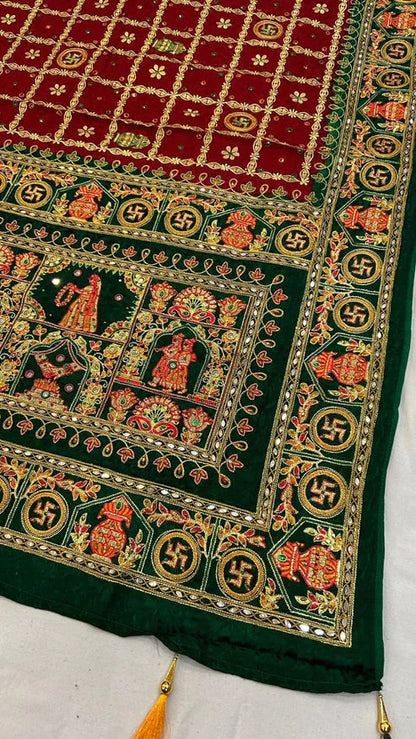 Pure Gajji Silk Hand Bandhej Garchola Sarees with Eye Catching Thread Embroidery