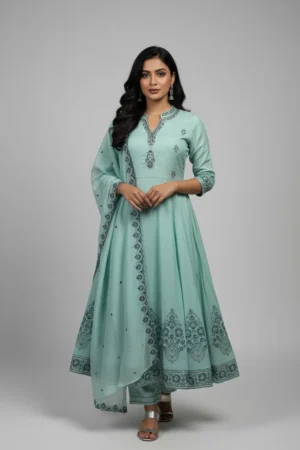 Beautiful Long Kurti And Palazzo Set Designer Indian Women's Kurta Pajama Dress