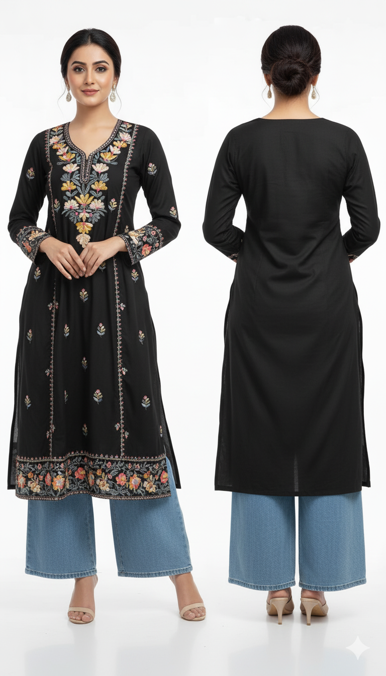 Stylish New Rayon Embroidery Top/ Kurti