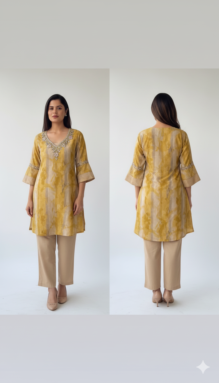 Women Floral Printed V-Neck Thread Work Kurta with Trousers & Dupatta – Timeless Elegance in Every Detail