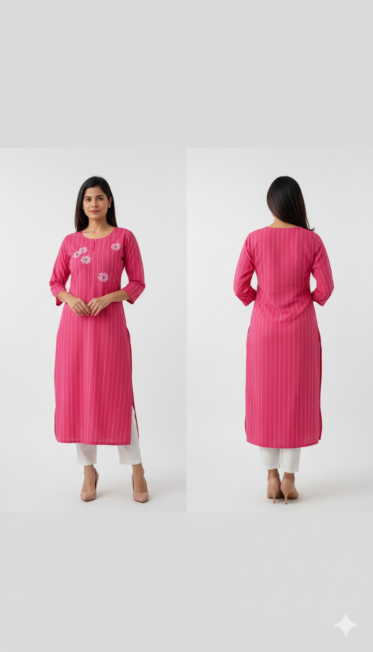 Striped Printed Straight Kurta – Contemporary Comfort Meets Classic Elegance