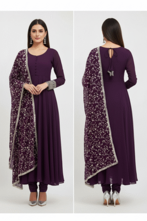 Anarkali Gown with Dupatta Set – Affordable Festive Dress for Women