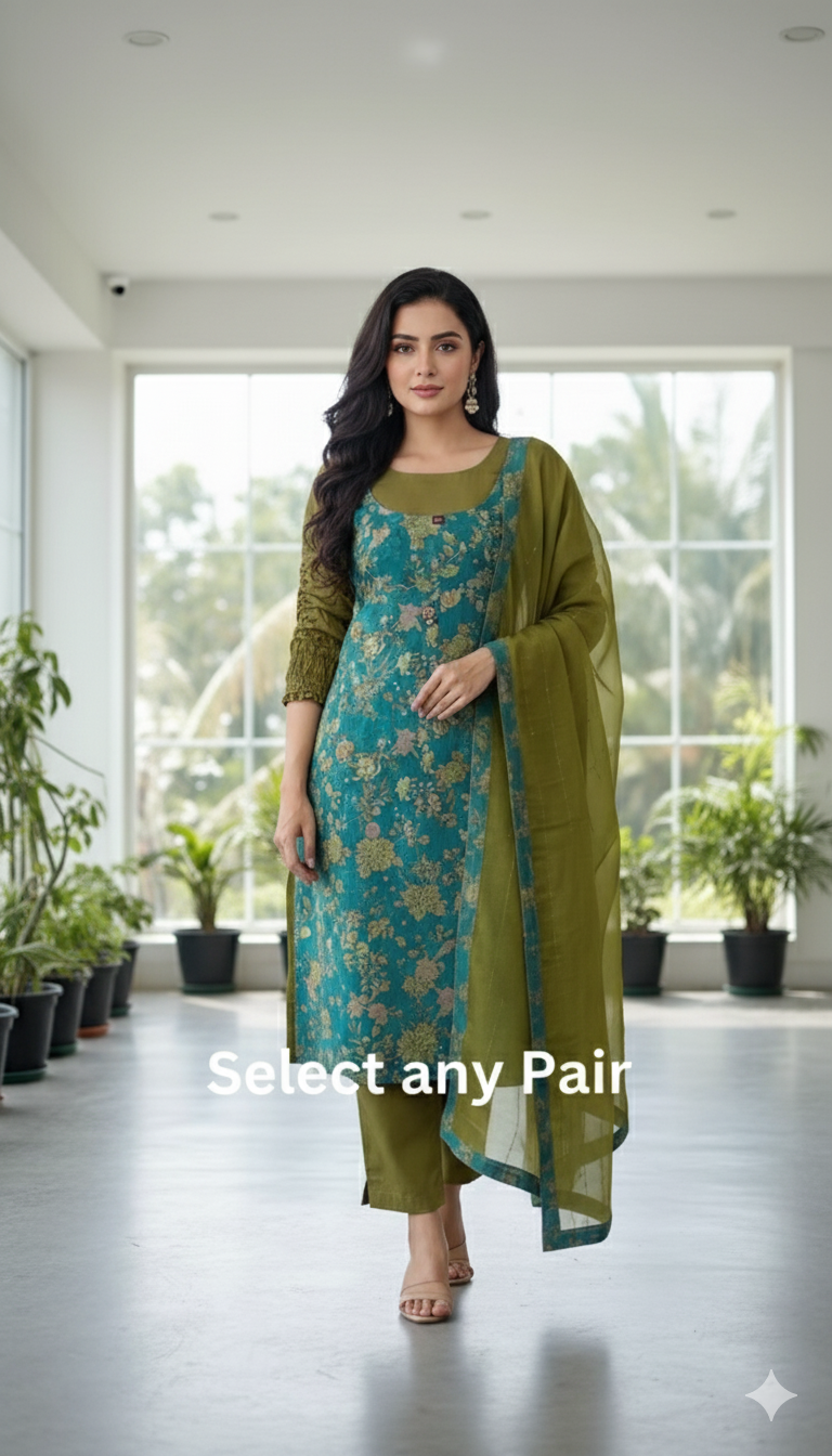 Women’s Embroidered Straight Kurta Suit Set – Timeless Ethnic Elegance - Image 5