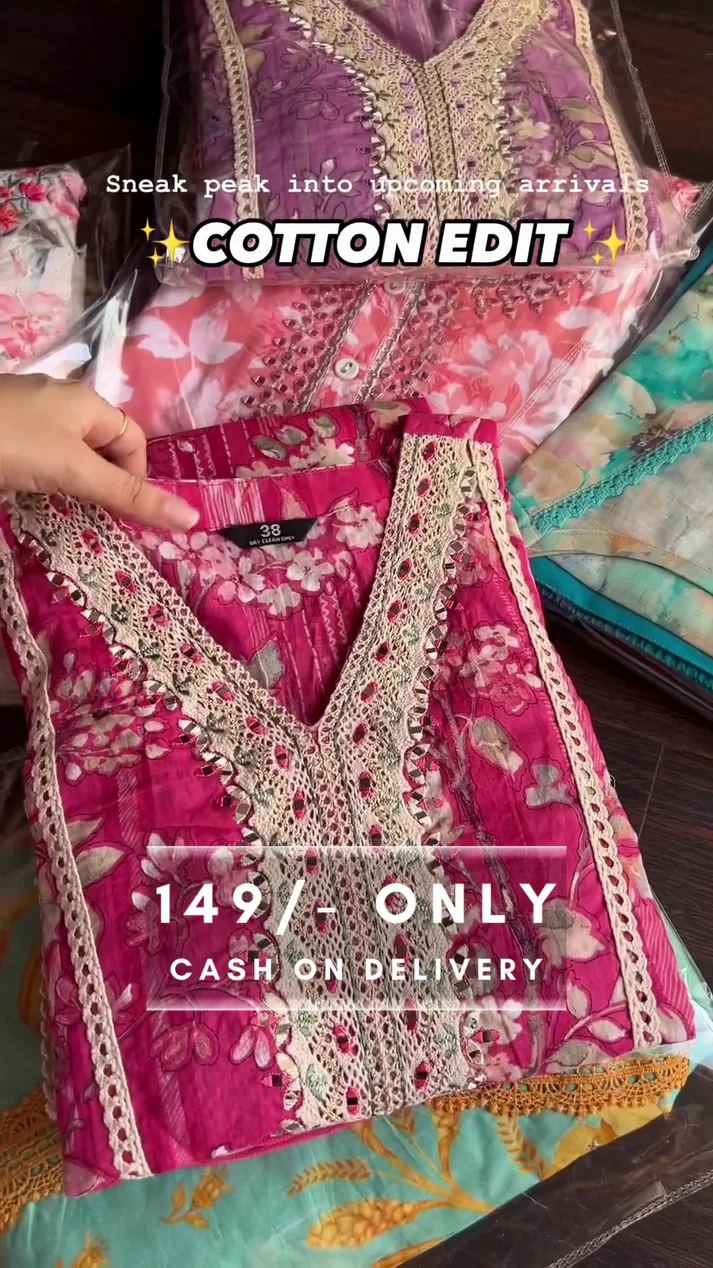 Vibrant Floral Chikankari Fusion Kurta Set - Image 2