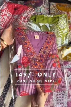 Women's Floral Chikankari Cottan Kurta Set